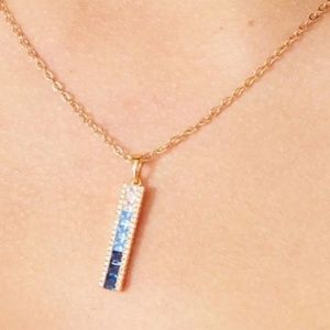 Vince Camuto Blue Ombre CZ Necklace NWT